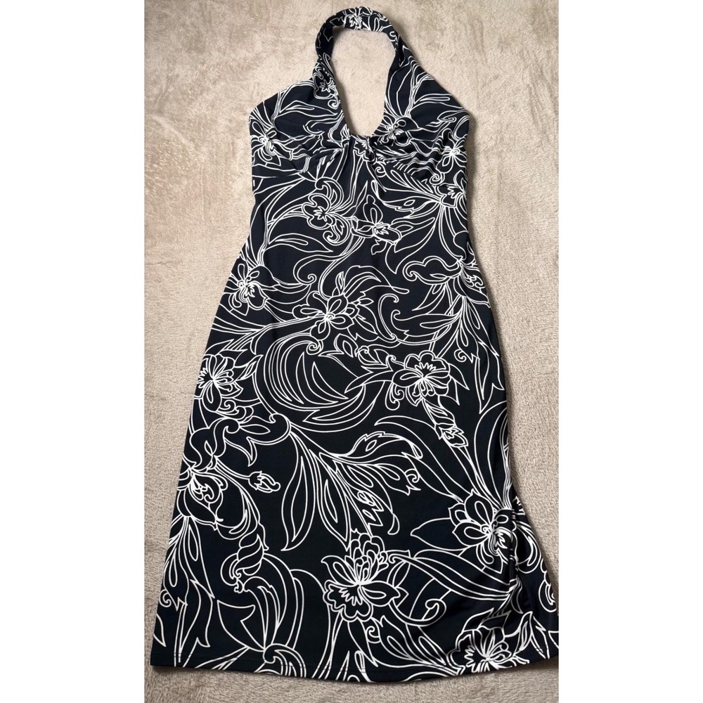 Laundry  Floral Halter Midi Dress Size 4 VTG 90s Mob Wife Feminine Retro y2K